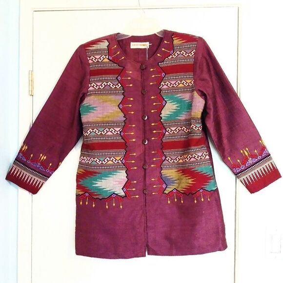 Classic Lanna Thai 100% Silk Ornamental Jacket - Picture 1 of 7